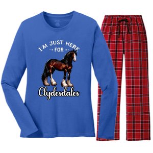 Clydesdale Owner Clydesdale Horse Toy Clydesdale Lover Women's Long Sleeve Flannel Pajama Set 