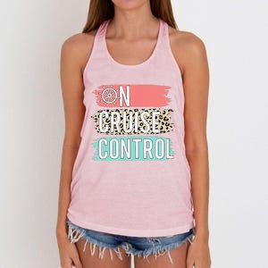 Control On Cruise Leopard Funny Summer Vacation Family Women Women's Knotted Racerback Tank