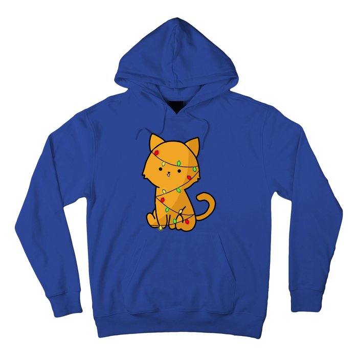 Cute Orange Cat With Xmas Lights Love Cats Funny Gift Hoodie