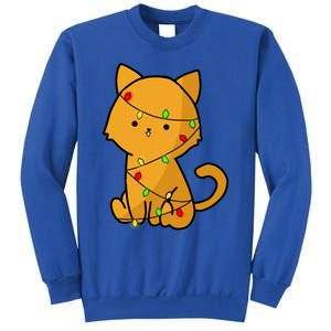 Cute Orange Cat With Xmas Lights Love Cats Funny Gift Sweatshirt