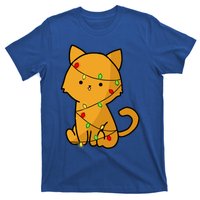 Cute Orange Cat With Xmas Lights Love Cats Funny Gift T-Shirt