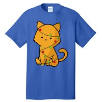 Cute Orange Cat With Xmas Lights Love Cats Funny Gift Tall T-Shirt