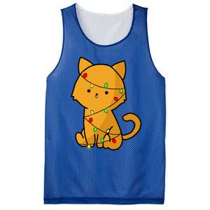 Cute Orange Cat With Xmas Lights Love Cats Funny Gift Mesh Reversible Basketball Jersey Tank