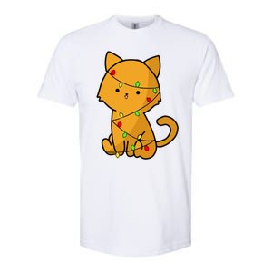 Cute Orange Cat With Xmas Lights Love Cats Funny Gift Softstyle CVC T-Shirt