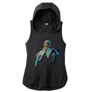 Colorful Octopus Ladies PosiCharge Tri-Blend Wicking Draft Hoodie Tank