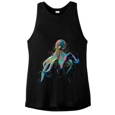 Colorful Octopus Ladies PosiCharge Tri-Blend Wicking Tank