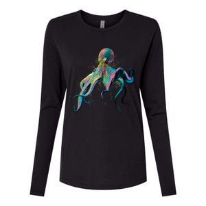 Colorful Octopus Womens Cotton Relaxed Long Sleeve T-Shirt