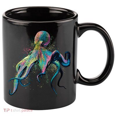 Colorful Octopus 11oz C Handle Ceramic Mug