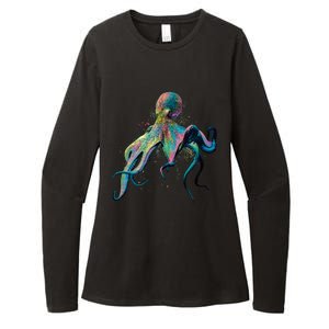 Colorful Octopus Womens CVC Long Sleeve Shirt