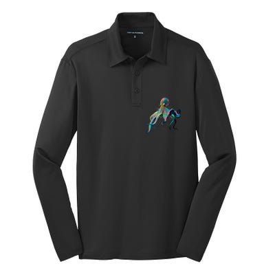 Colorful Octopus Silk Touch Performance Long Sleeve Polo