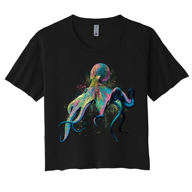 Colorful Octopus Women's Crop Top Tee