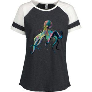 Colorful Octopus Enza Ladies Jersey Colorblock Tee