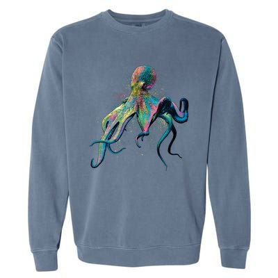 Colorful Octopus Garment-Dyed Sweatshirt