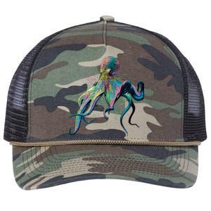 Colorful Octopus Retro Rope Trucker Hat Cap