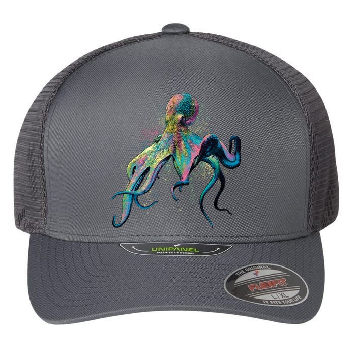 Colorful Octopus Flexfit Unipanel Trucker Cap