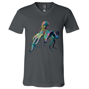 Colorful Octopus V-Neck T-Shirt