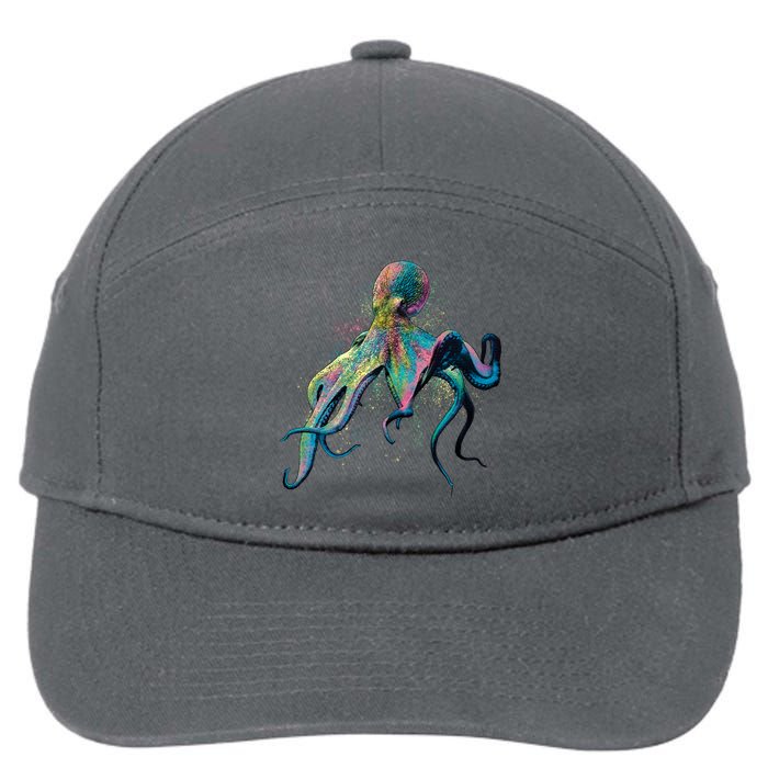 Colorful Octopus 7-Panel Snapback Hat