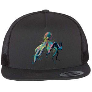 Colorful Octopus Flat Bill Trucker Hat