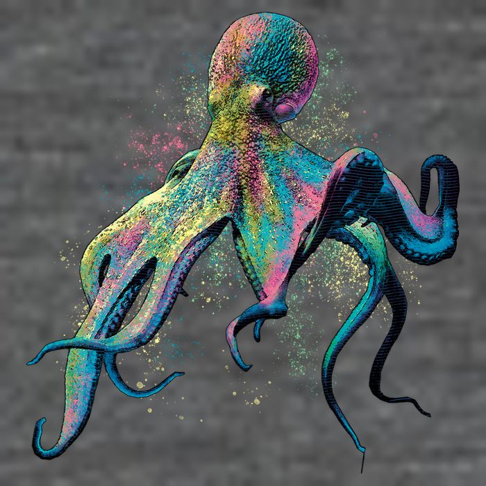 Colorful Octopus Wool Snapback Cap