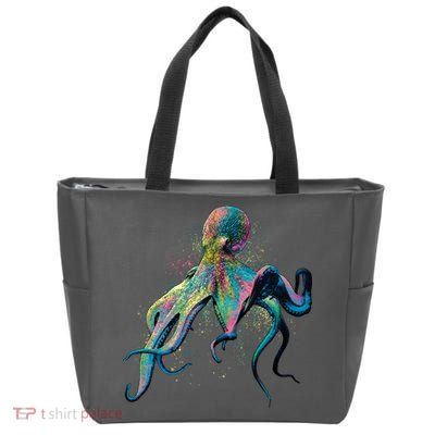 Colorful Octopus Zip Tote Bag