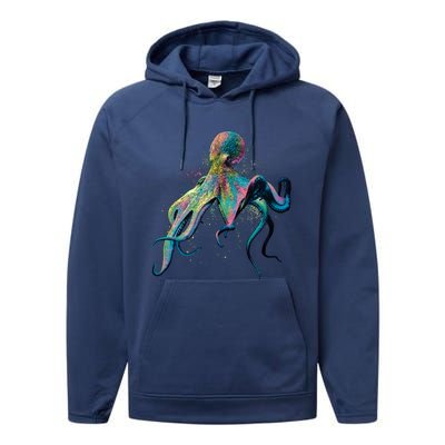 Colorful Octopus Performance Fleece Hoodie