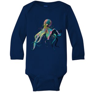 Colorful Octopus Baby Long Sleeve Bodysuit