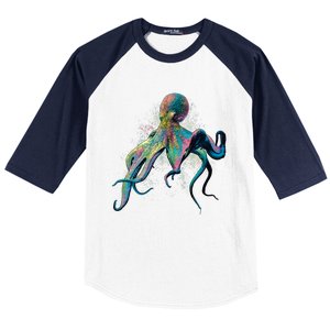 Colorful Octopus Baseball Sleeve Shirt