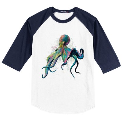 Colorful Octopus Baseball Sleeve Shirt