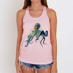 Colorful Octopus Women's Knotted Racerback Tank