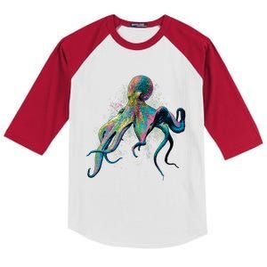 Colorful Octopus Kids Colorblock Raglan Jersey