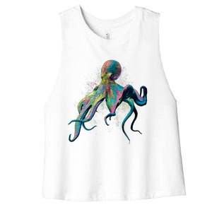 Colorful Octopus Women's Racerback Cropped Tank