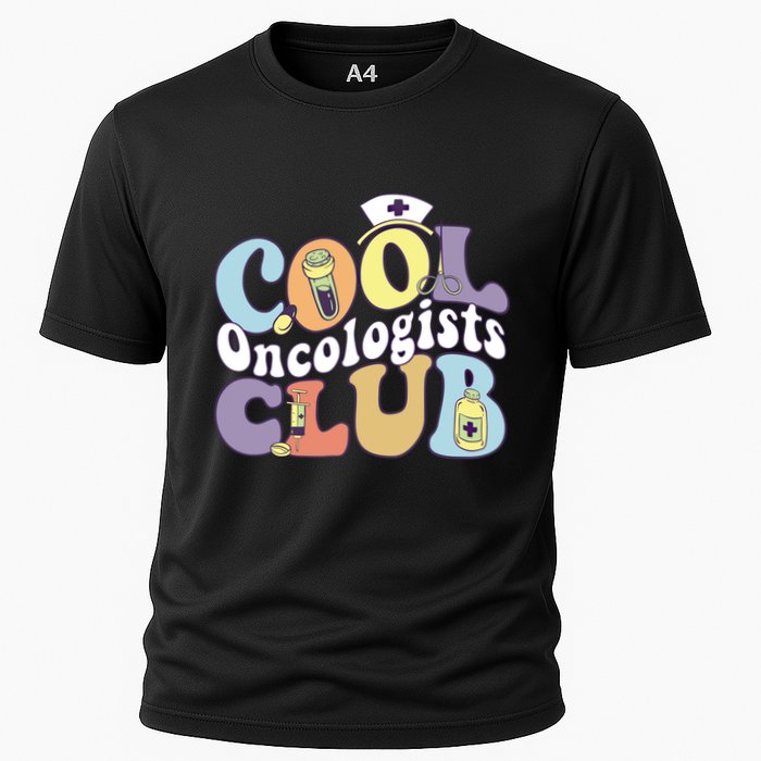 Cool Oncologists Club Oncology Practitioner Squad Groovy Gift Cooling Performance Crew T-Shirt