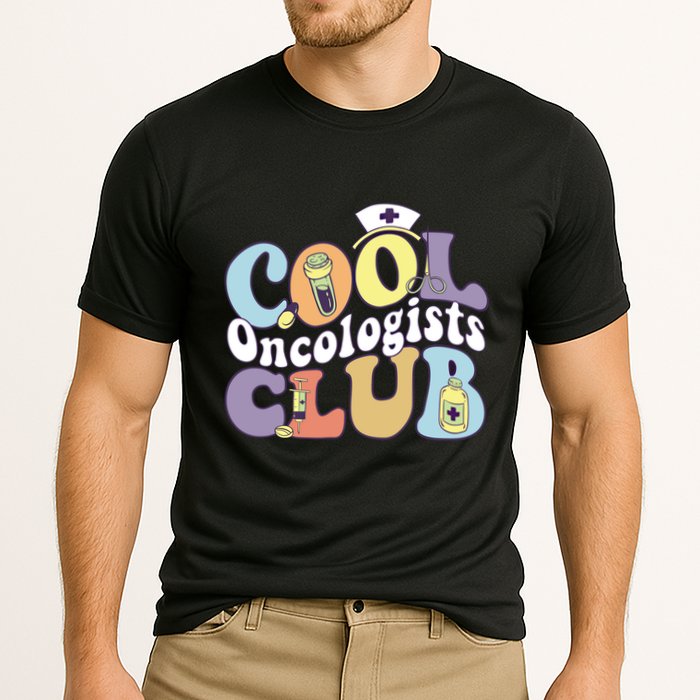 Cool Oncologists Club Oncology Practitioner Squad Groovy Gift Cooling Performance Crew T-Shirt