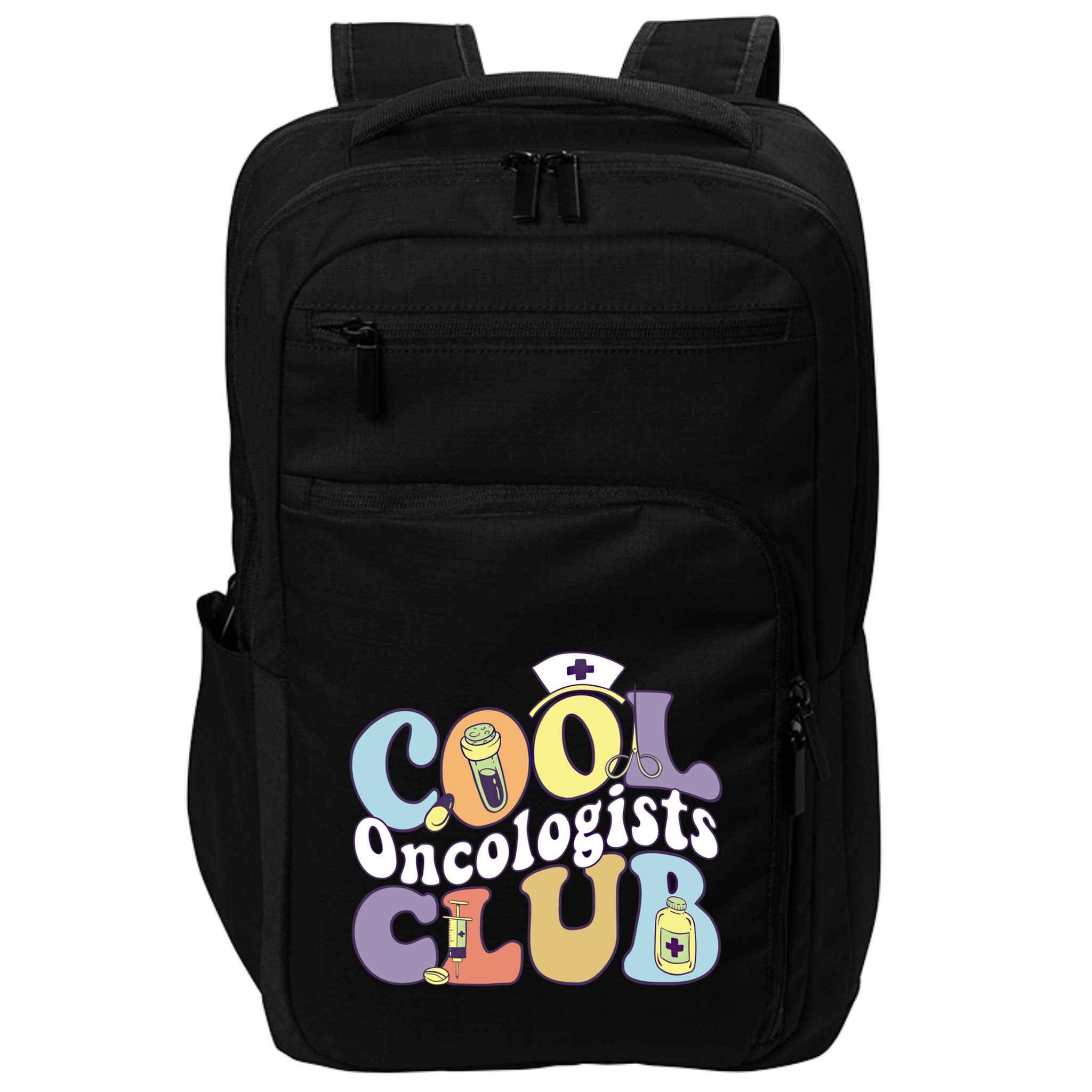 Cool Oncologists Club Oncology Practitioner Squad Groovy Gift Impact Tech Backpack