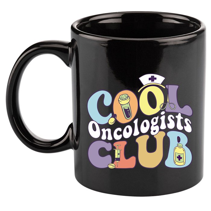 Cool Oncologists Club Oncology Practitioner Squad Groovy Gift 11oz C Handle Ceramic Mug