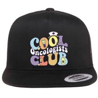 Cool Oncologists Club Oncology Practitioner Squad Groovy Gift Flat Bill Trucker Hat