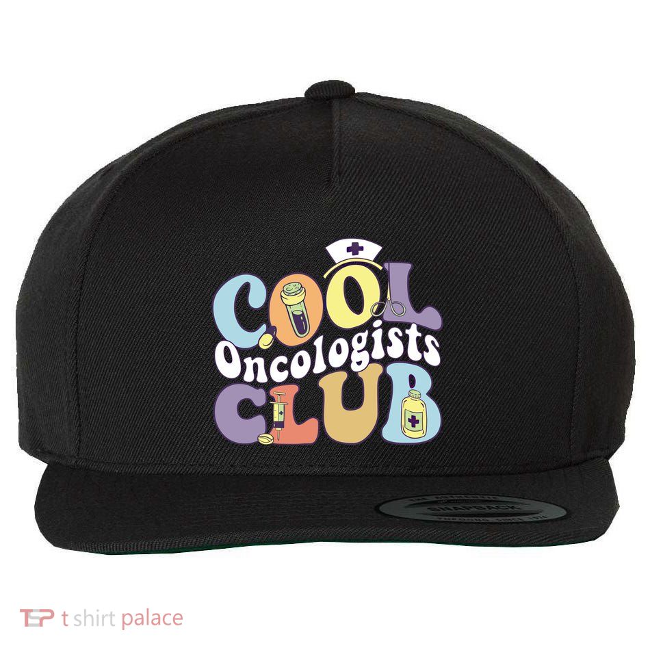 Cool Oncologists Club Oncology Practitioner Squad Groovy Gift Wool Snapback Cap