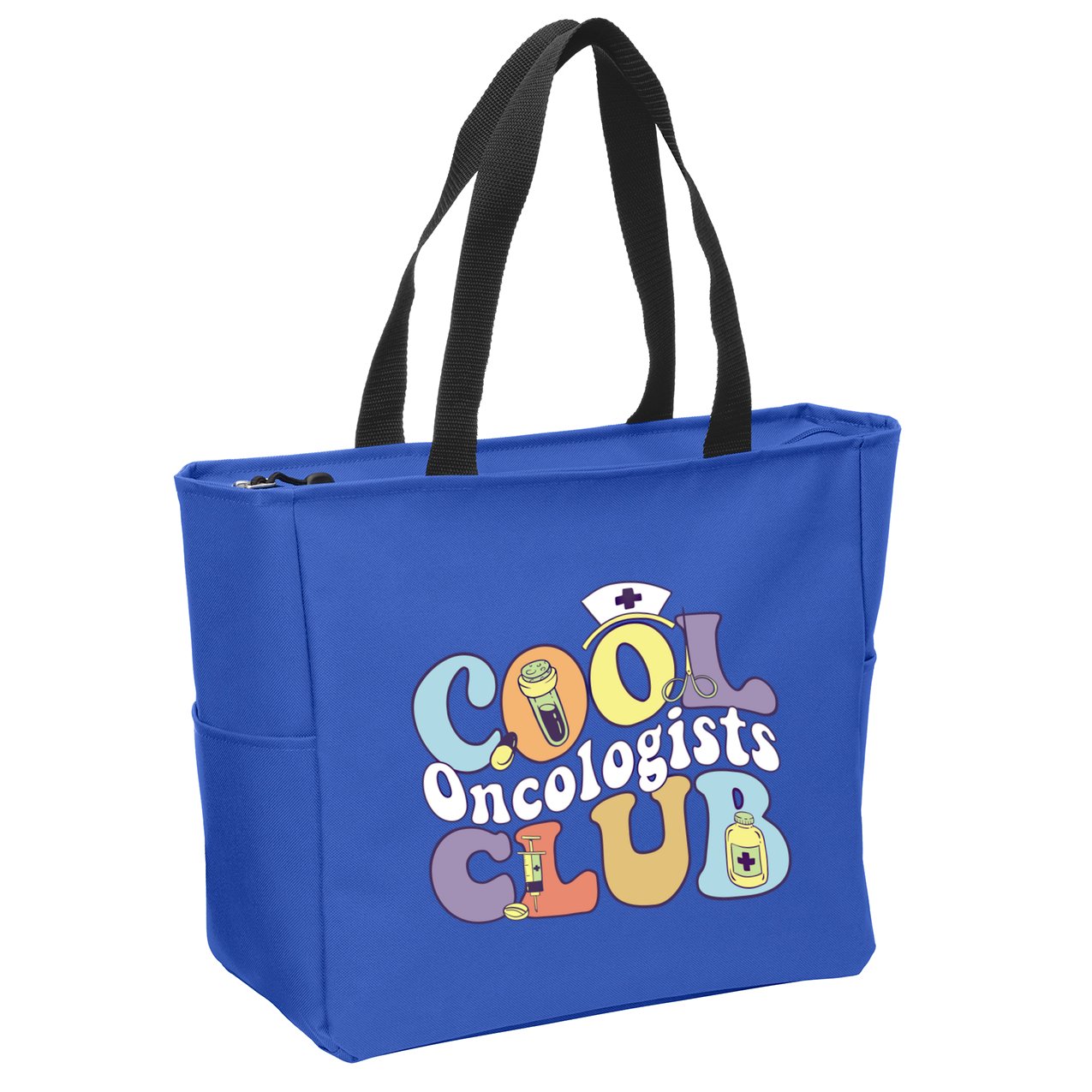 Cool Oncologists Club Oncology Practitioner Squad Groovy Gift Zip Tote Bag