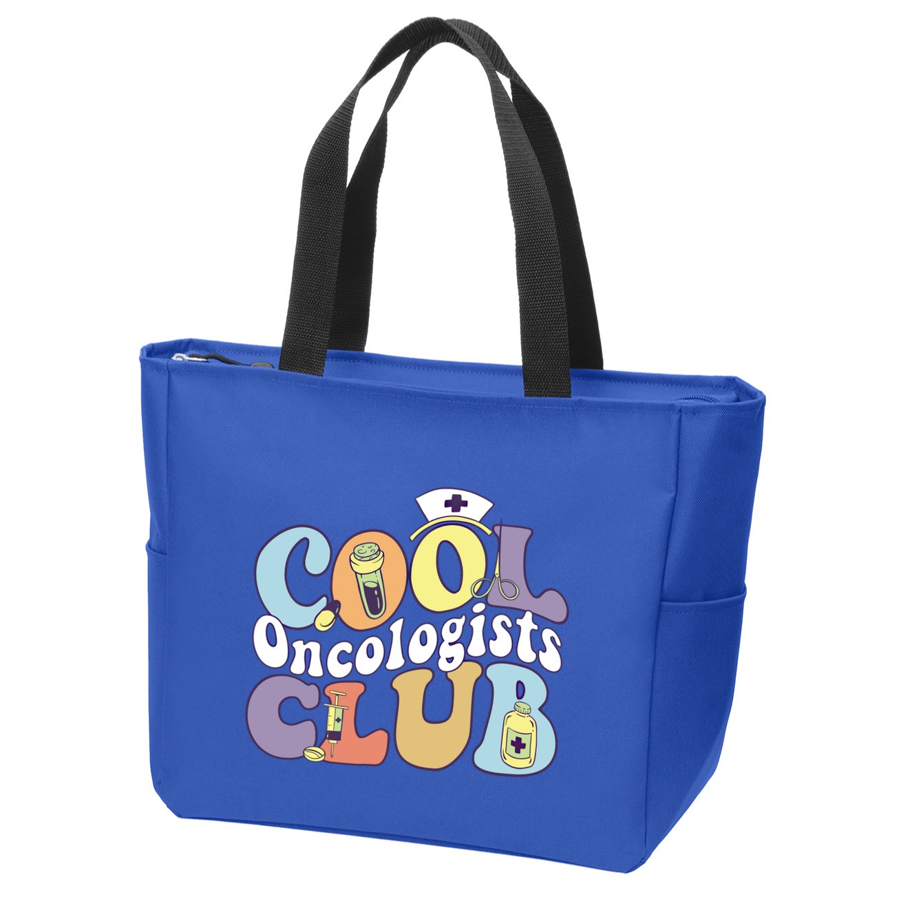 Cool Oncologists Club Oncology Practitioner Squad Groovy Gift Zip Tote Bag