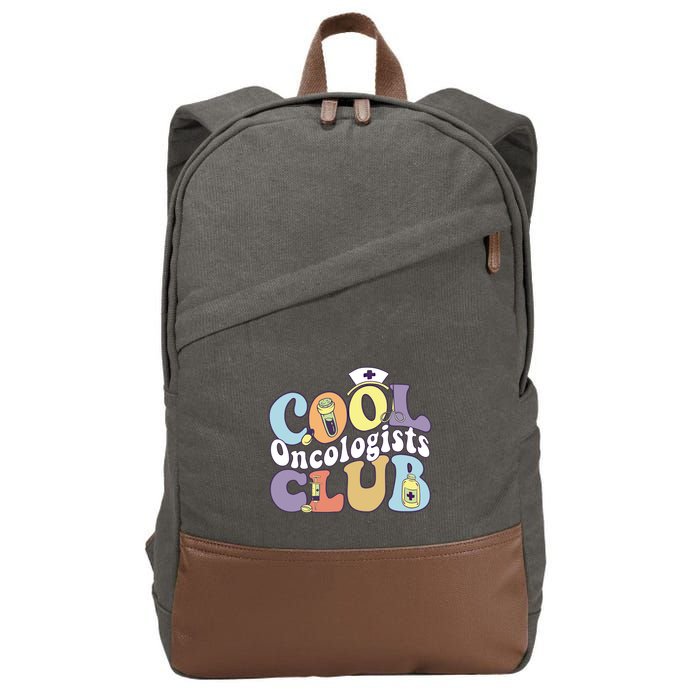 Cool Oncologists Club Oncology Practitioner Squad Groovy Gift Cotton Canvas Backpack