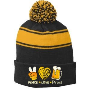 cute oktoberfest costume love prost prost oktoberfest Stripe Pom Pom Beanie