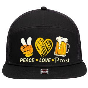 cute oktoberfest costume love prost prost oktoberfest 7 Panel Mesh Trucker Snapback Hat