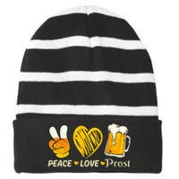 cute oktoberfest costume love prost prost oktoberfest Striped Beanie with Solid Band