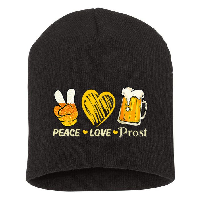 cute oktoberfest costume love prost prost oktoberfest Short Acrylic Beanie