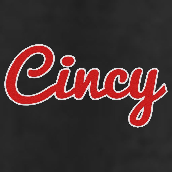 Cincinnati Ohio Classic Red Script Cincy City 7 Panel Mesh Trucker Snapback Hat