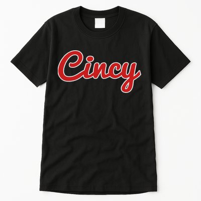 Cincinnati Ohio Classic Red Script Cincy City Tall T-Shirt
