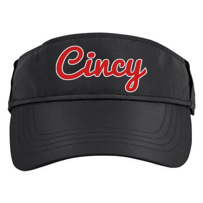 Cincinnati Ohio Classic Red Script Cincy City Adult Drive Performance Visor