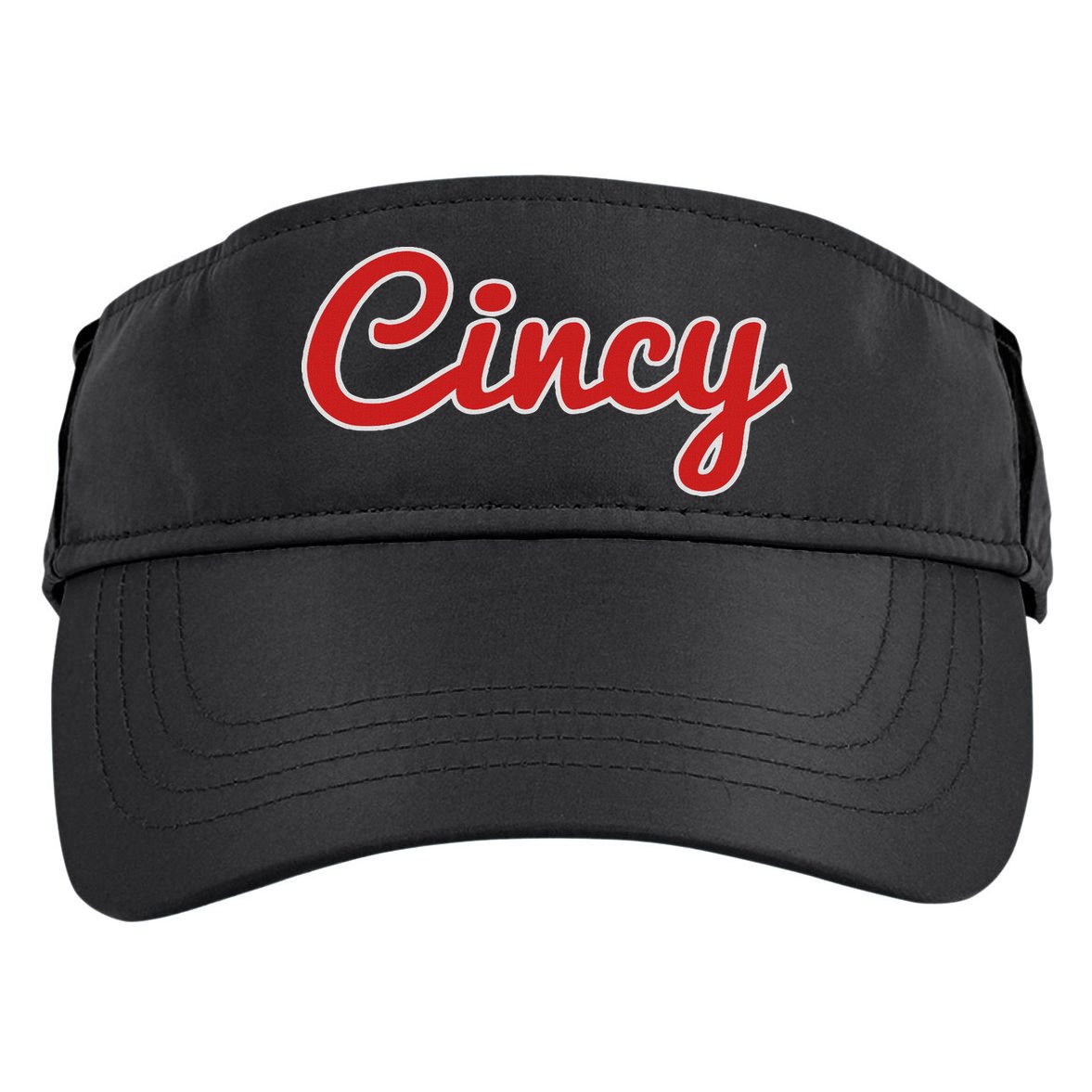 Cincinnati Ohio Classic Red Script Cincy City Adult Drive Performance Visor