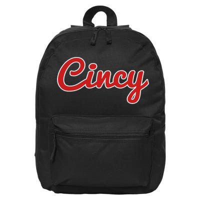 Cincinnati Ohio Classic Red Script Cincy City 16 in Basic Backpack