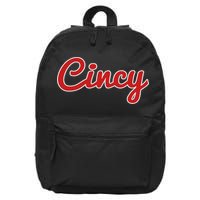 Cincinnati Ohio Classic Red Script Cincy City 16 in Basic Backpack